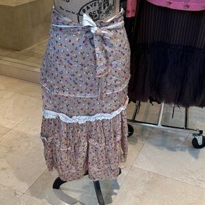 Vintage Comme des Garcons wraparound skirt, floral print, lined